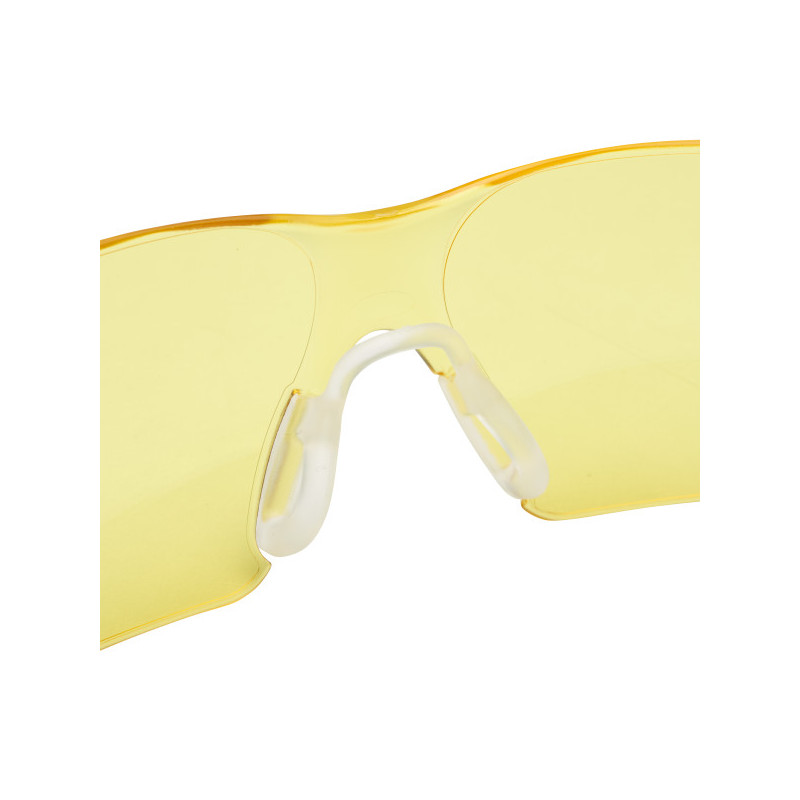 Gafas de protección con lente ámbar de montura negro/verde, antirrayaduras y antiempañante 3M. REF: SF403AF