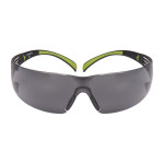 Gafas de protección de lente gris, montura negra y verde, antirrayaduras/antiempañante 3M. REF: SF402AF