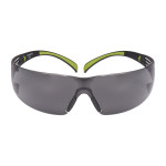 Óculos de proteção de lente cinza, montagem preta e verde, anti-lacrimejante / antiforme 3m. Ref: SF402AF