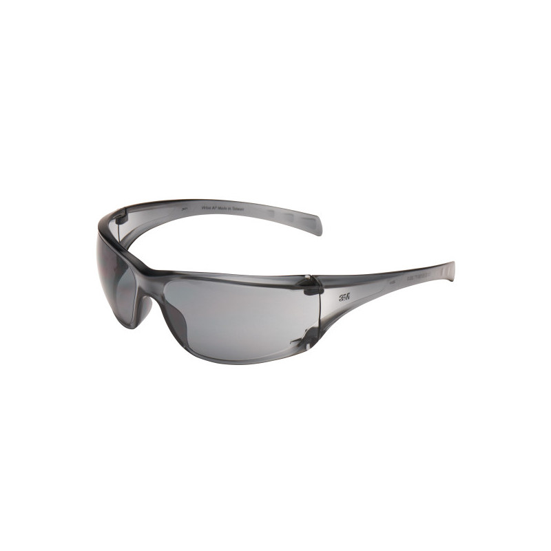 Gafas de seguridad de lente gris y montura negro verde, antirrayaduras/antiempañante 3M. REF: VIRTUAGR