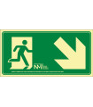 Emergency sign Exit Down Stairs Right (pictogram only) luminescent SEKURECO