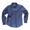 Blusa di jeans aderente a maniche lunghe WORKTEAM B8790