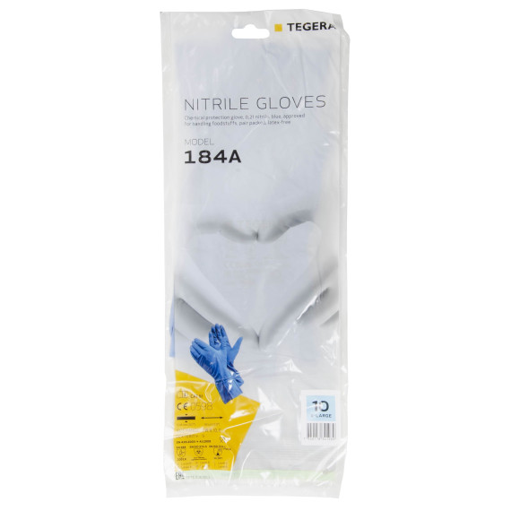 Chemical protection gloves TEGERA 184A (10 pairs)