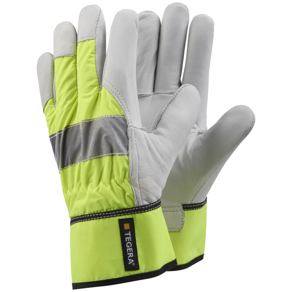 Luvas de pele resistente clássico flúor TEGERA 198 (6 pares)