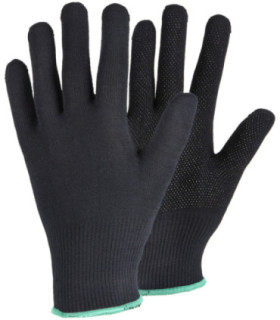 Black cotton glove with vinyl dots TEGERA 925 (12 pairs)