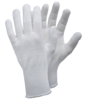 Gants textiles avec des points en vinyle de couleur blanche TEGERA 921 (12 paires)