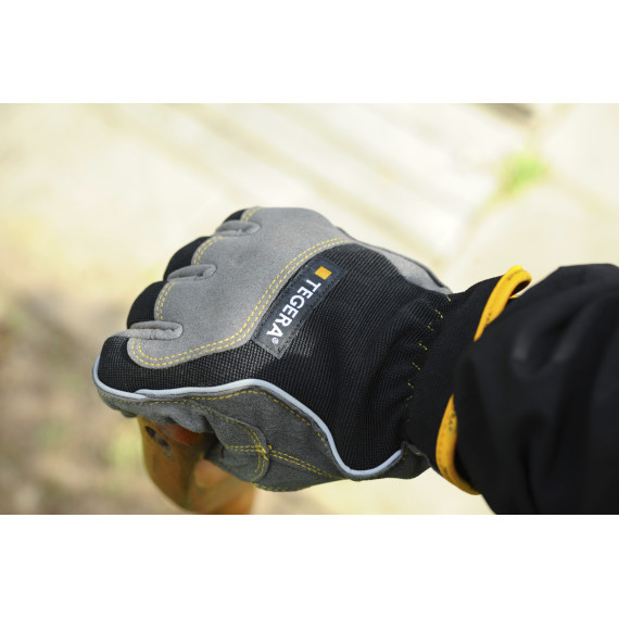 Gants en cuir synthétique haute protection au niveau de la paume et des articulations TEGERA 9205