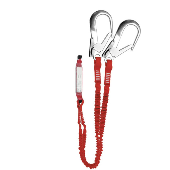 Glasfirminselement Doppel-elastisches Band mit Energieabsorber und 64 mm Haken - EN 354, EN 355 & EN 362 (Ref. ABM + 2LE101 + 2Z