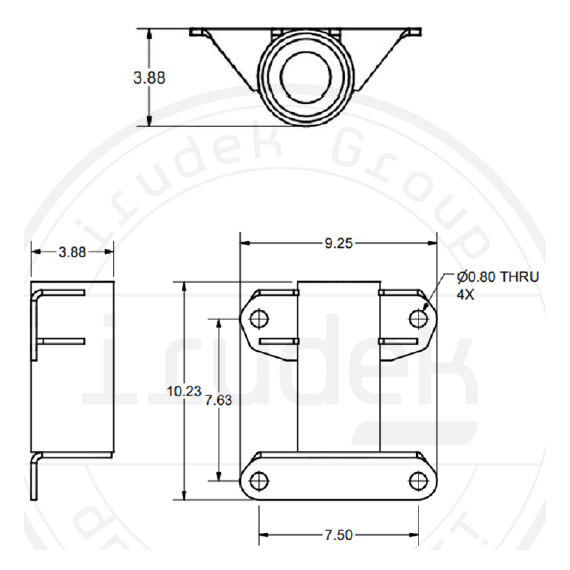 Wall base with 4 fixing points IRUDEK