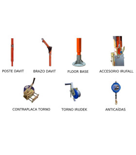 Kit Davit Floor Base 30048 com Torno Trn1