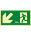Evacuation Signal Left Stair Down Luminescent Large Format SEKURECO