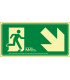 Signal d'évacuation de l'escalier en bas à droite (pictogramme uniquement)
