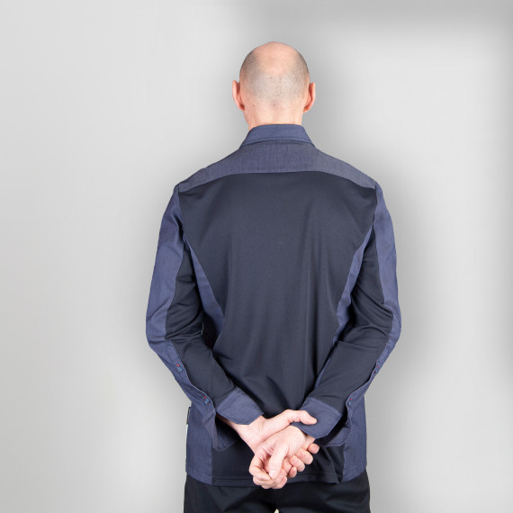 Unisex Kochjacke mit Kragen, marineblau FOBETOR UNIFORMES GARY'S 930026