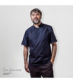 Unisex short sleeve kitchen jacket with side zipper closure SOKAR UNIFORMS GARY'S 930024