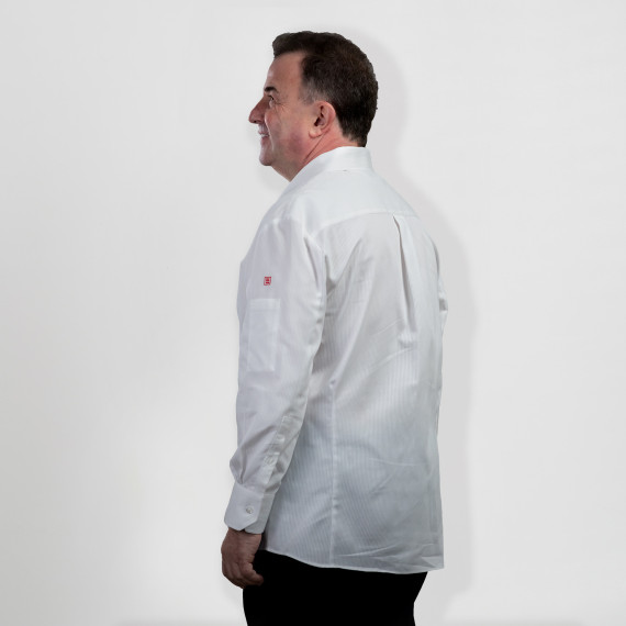 Jaqueta de cozinha unissexo JONSU com colarinho de camisa e botões ocultos UNIFORMES GARY'S 930012