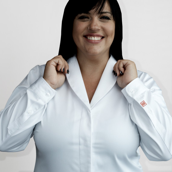 Chaqueta de cocina para mujer ERIS cuello Smoking UNIFORMES GARY'S 930004