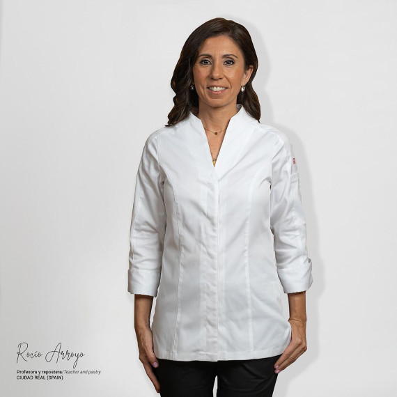Jaqueta de cozinha clássica para mulher cor branca mulher fibra T400 ZAYA UNIFORMES GARY'S 930019