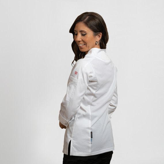 Jaqueta de cozinha clássica para mulher cor branca mulher fibra T400 ZAYA UNIFORMES GARY'S 930019