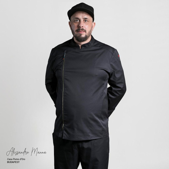 Chaqueta de cocina unisex paneles de tejido piqué COOLMAX manga larga ANUBIS UNIFORMES GARY'S 930006