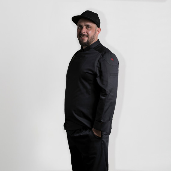Chaqueta de cocina unisex paneles de tejido piqué COOLMAX manga larga ANUBIS UNIFORMES GARY'S 930006