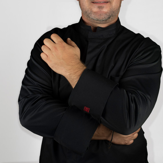 Veste de cuisine avec poche sur le côté gauche du poitrine modèle semi-ajusté AGNI UNIFORMES GARY'S 930011