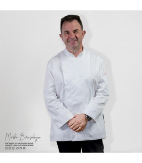 White chef jacket with chimney collar unisex HORUS UNIFORMES GARY'S 930023