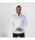 Jaqueta GASTROCHEF unissex de manga longa com fecho central na cor branca MOMO UNIFORMES GARY'S 930022