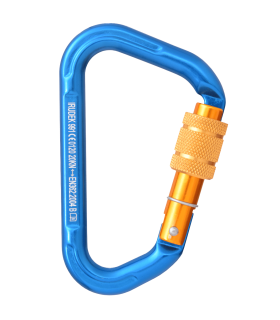 Foiled aluminum carabiner with automatic closure Iudek 991 Blue