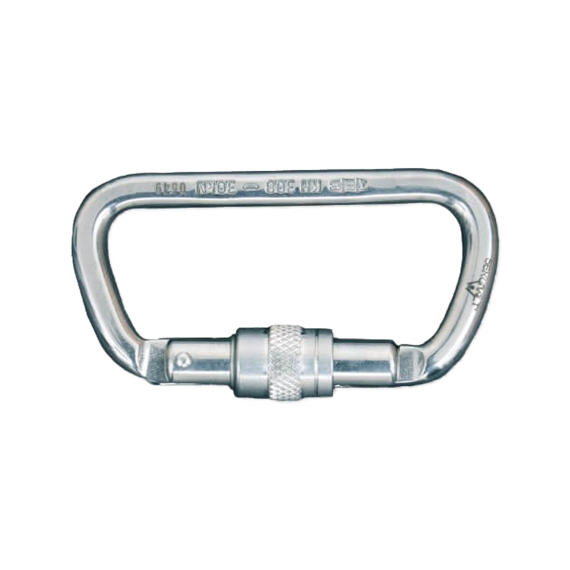 Mosquetón de acero inoxidable simétrico Twist-Lock, cierre rosca de 30kN 308 INOX IRUDEK