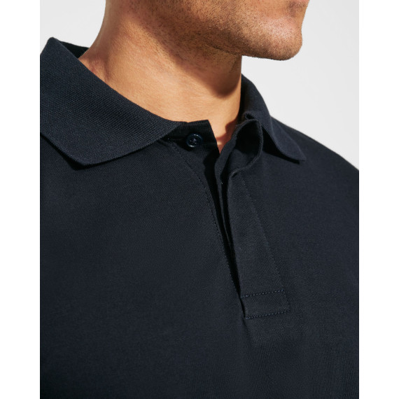 Langarm-Polo in Flammziegel-Gewebe Santana 9402