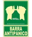 Señal de emergencia Empujar Barra antipánico para Abrir Puerta, luminiscente SEKURECO
