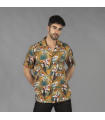Herrenhemd mit Reverskragen und kurzen Ärmeln, aus flacher Viskose, HAWAI UNIFORMES GARY'S 210002