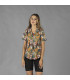 Camisa havaiana da mulher do pescoço da lapela 210008