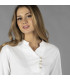Camisa de mujer con cuello mao y manga remangable, LANAY UNIFORMES GARY'S 210011