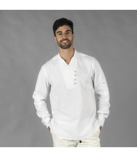 Camisa hombre chambray cuello mao NIAS 210009