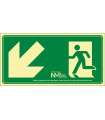 Signal d'urgence sortie descente d'escalier gauche (pictogramme uniquement) lumineux