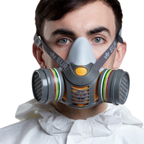 VULCANO buccal-nasal semi-mask for two SAFETOP filters.