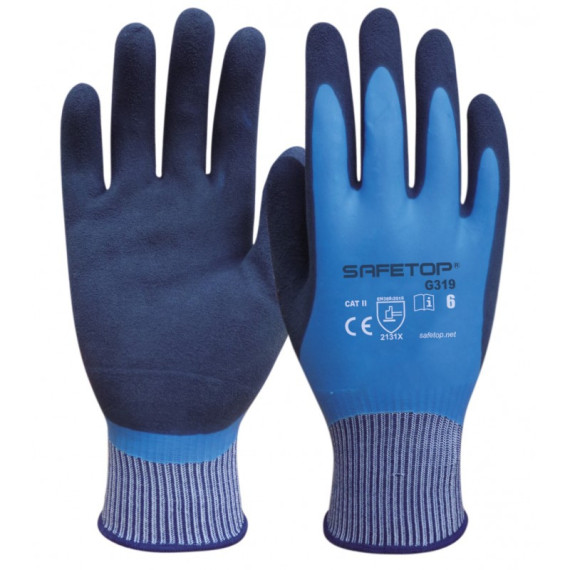 Waterproof latex glove with porous palm RAINSOFT SAFETOP
