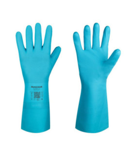 Guanto in nitrile blu per industria chimica e alimentare FLEXITRIL FLOCKED SAFETOP
