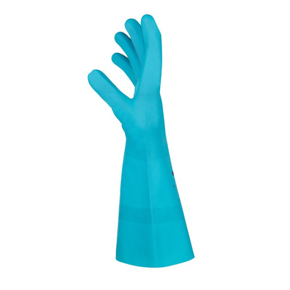 Luva de nitrilo azul para indústria química e alimentar FLEXITRIL FLOCKED SAFETOP