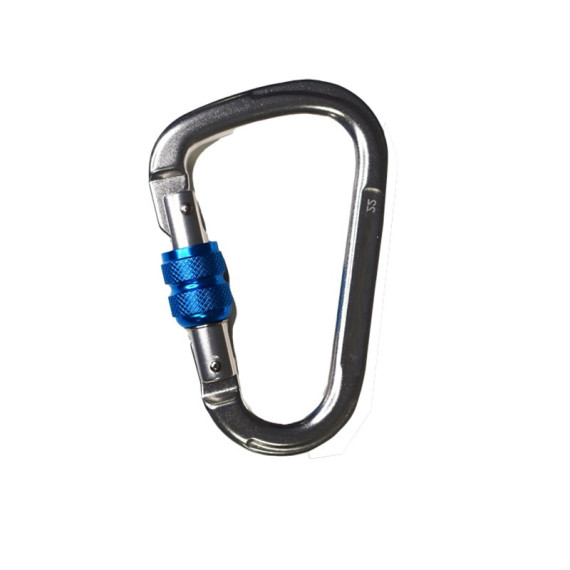 Mousqueton en aluminium avec bloqueur manuel d'ouverture 22 mm SAFETOP