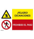 Combined signal Danger excavations and prohibited step. Ref: rd4300284