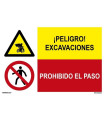 Industrial signal Danger excavations, No entry SEKURECO