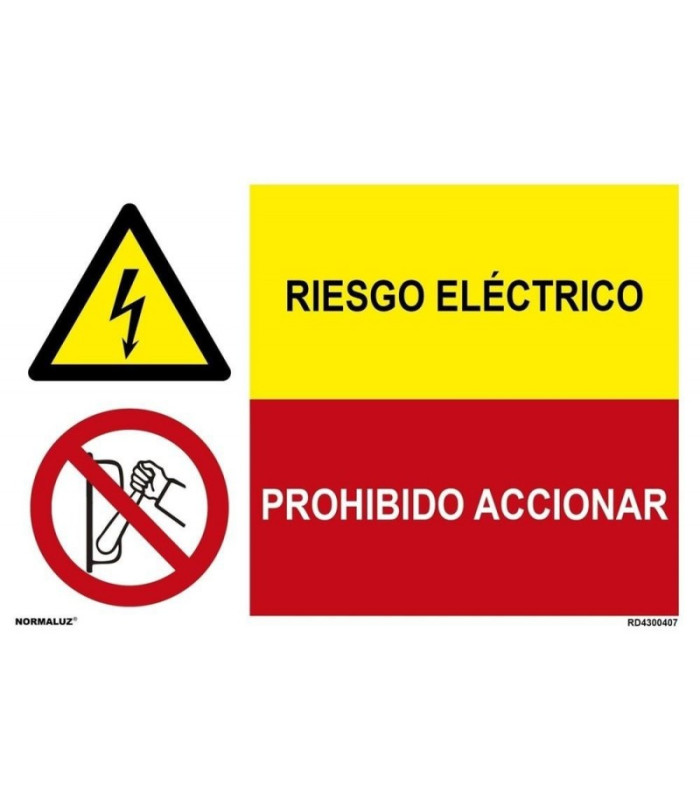 Signal combiné de risque électrique, fonctionnement interdit SEKURECO