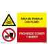 Señal combinada área de trabajo con plomo y prohibido comer y beber. REF: RD4301202