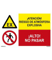 Combined sign Attention risk of explosive atmosphere Stop do not pass SEKURECO