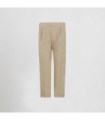 Pantalon de mujer para hostelería bajo vuelto, beige y verde musgo, tela BAMBULA UNIFORMES GARY'S 700033