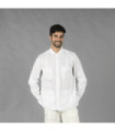 Guayabera para homem com colar mao, mangas longas e bolsos, tecido de linho e algodão BORNEO UNIFORMES GARY'S 210003