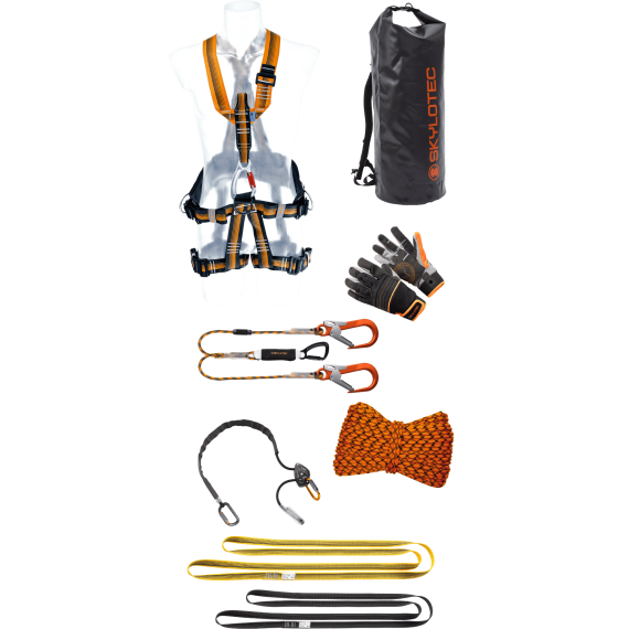 Fall protection equipment 2 with CS 8 SKYLOTEC seat harness.