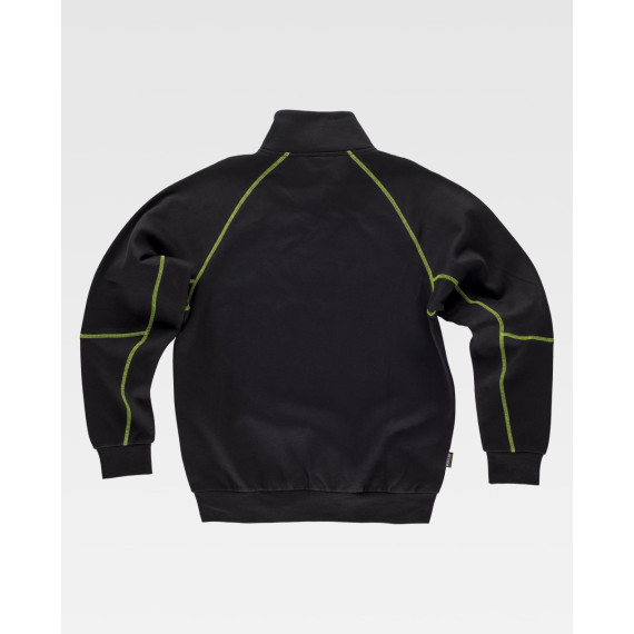 Sudadera cuello alto con media cremallera color negro contra el frío WORKTEAM C9800
